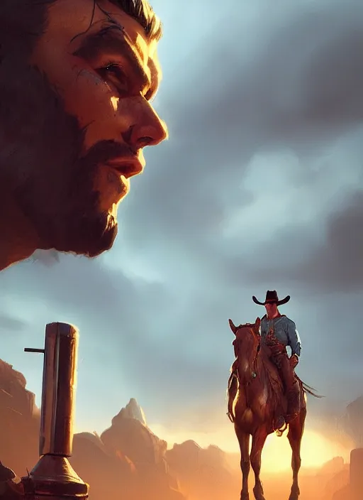 Prompt: portrait, Cowboy hero, dramatic lighting, cinematic, establishing shot, extremly high detail, foto realistic, cinematic lighting, post processed, concept art, artstation, matte painting, style by eddie mendoza, raphael lacoste, alex ross