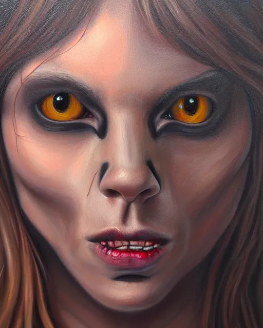 Prompt: a realistic detailed portrait painting of a demon