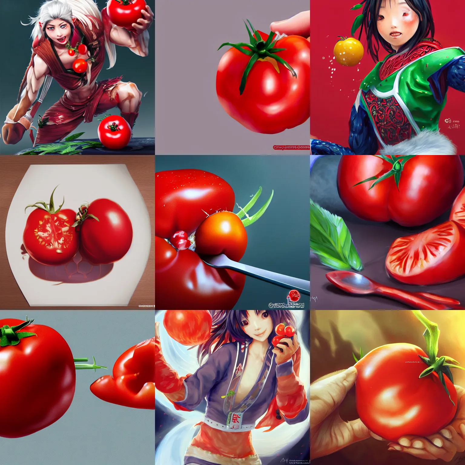 Prompt: Ganyu from Genshin Impact eating a tomato, 4k, digital art, made by artgerm