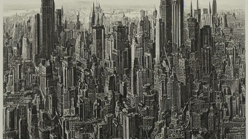 Prompt: new york by h. r. giger