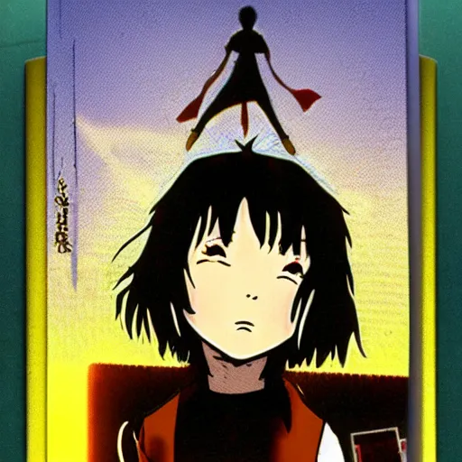 Image similar to Serial Experiments Lain, tarot card