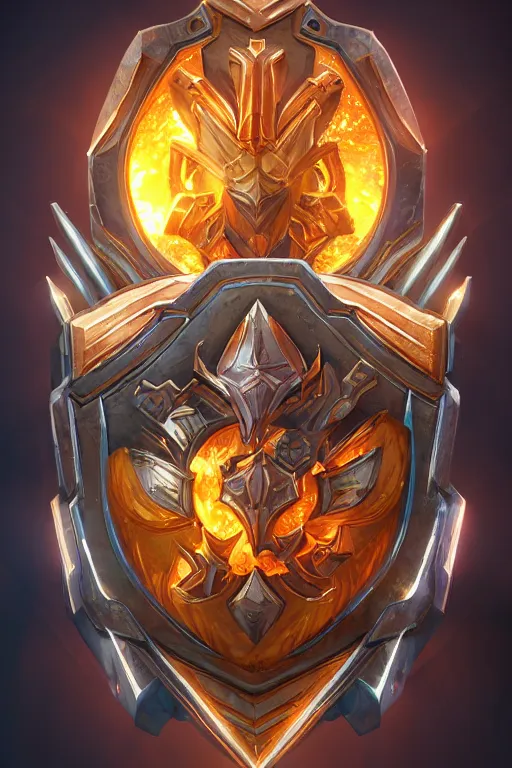 Image similar to shield fantasy epic legends game icon stylized digital illustration radiating a glowing aura global illumination ray tracing hdr fanart arstation by ian pesty and katarzyna da „ bek - chmiel