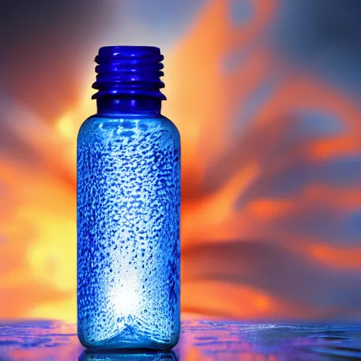 Image similar to blue fire in a bottle