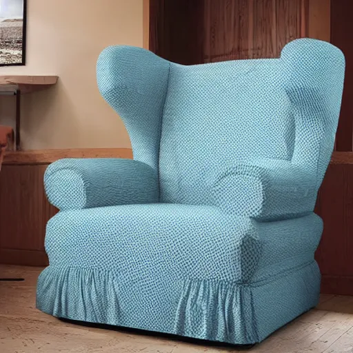 Image similar to upholstery ghostery. poltergeist. sheetghost made of chair fabric
