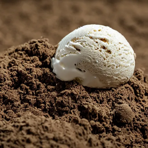 Image similar to an ice cream made of dirt