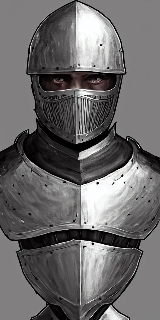 Image similar to A medieval knight, his armor gleaming in the sunlight, trending on artstation, portrait