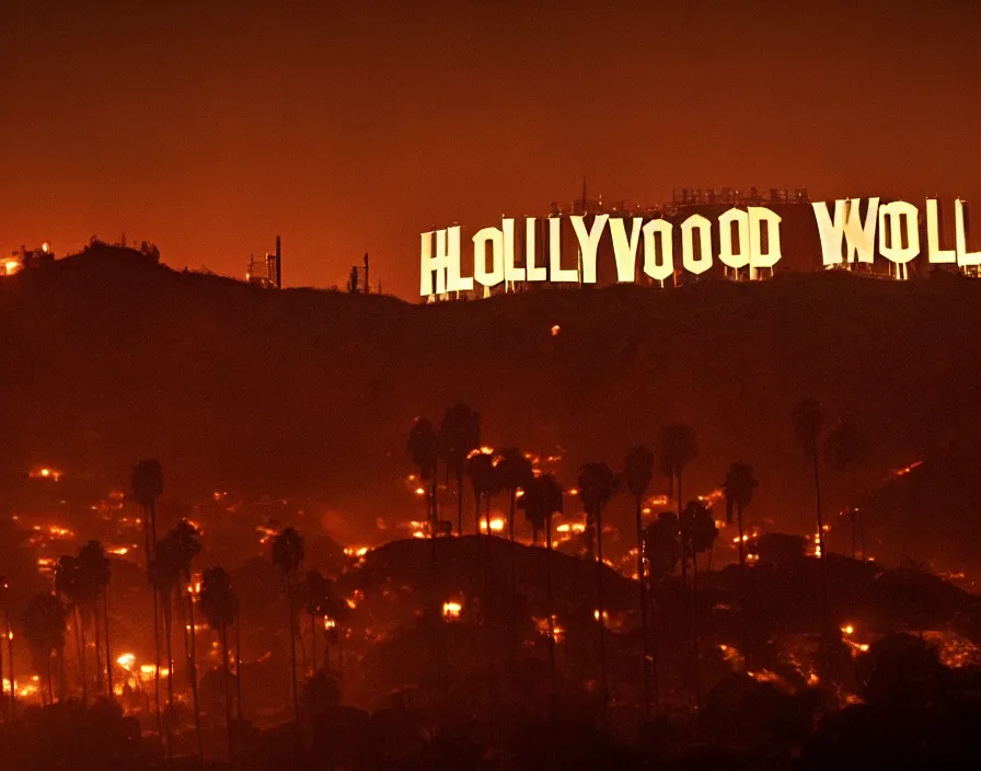 Image similar to The city of Hollywood, horror, surreal, directed by David Lynch, highly detailed, cinematic, film shot, 8k