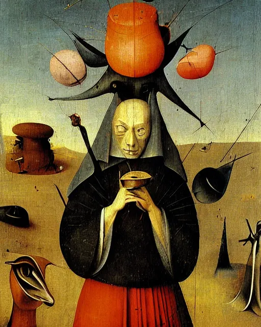 Image similar to Dama con l'ermellino painting by Hieronymus Bosch