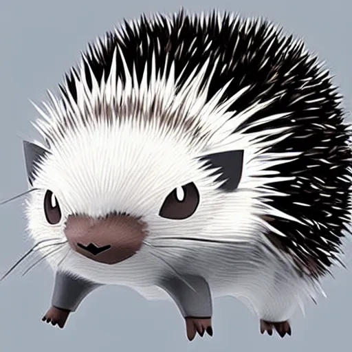 Prompt: A pokemon that looks like A hedgehog without thorns, covered with a layer of black fog ，Trending on art station. Unreal engine.