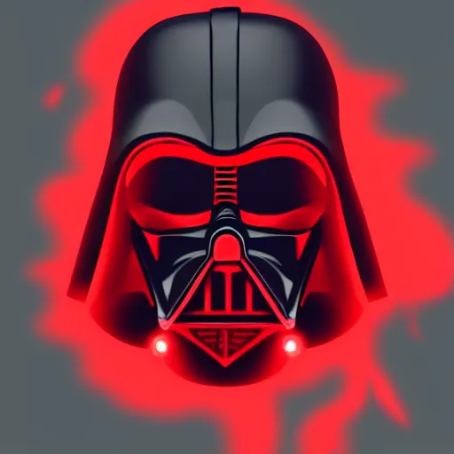 Image similar to darth vader's head coming out of a red mist, trending on artstation, profile pic, centered, accurate anatomy, highly detailed, digital art,