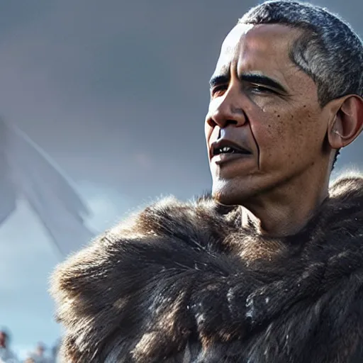 Image similar to Obama in Vikings 4K quality super realistic