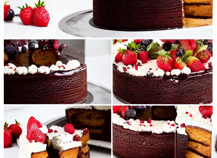 Image similar to most delicious cake of all time, professional food photography, studio lighting, plating