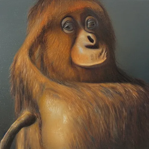 Prompt: An exquisite oil painting of a orangutan dressed like Napoleon