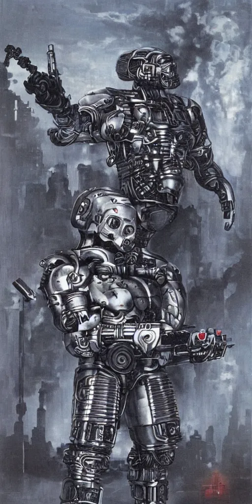 Image similar to soviet terminator, scary, futuristic