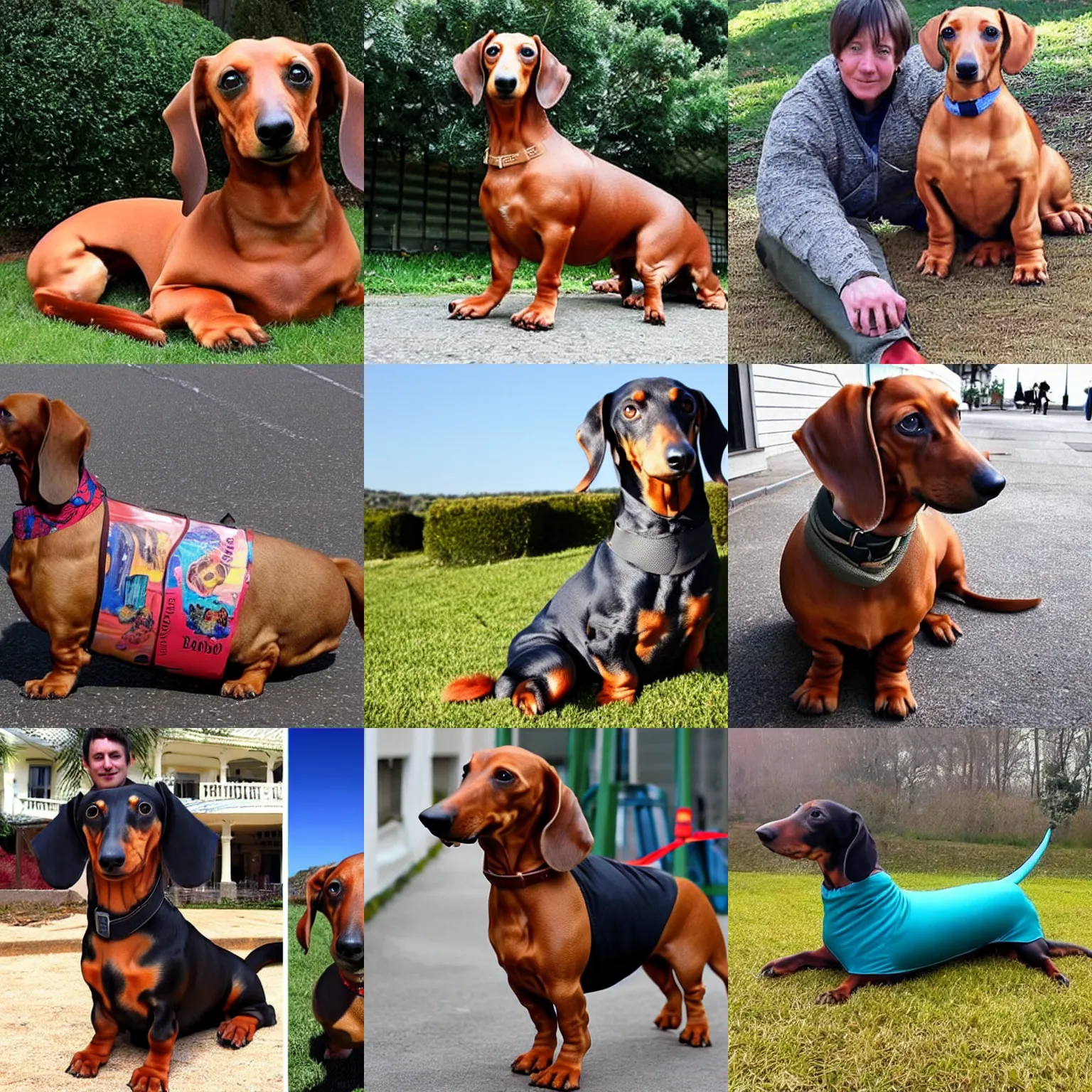 Prompt: gigantic Dachshund named uroboros is wrapped around the entire world