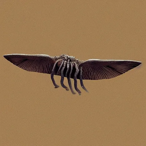 Prompt: “ very very intricate photorealistic photo of an eldritch horror flying over the desert, award - winning crisp details ”