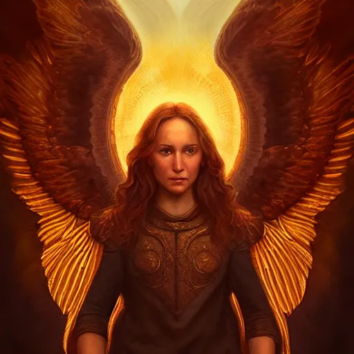 Image similar to Majestic gracious Archangel Michael portrait, atmospheric lighting, painted, intricate, volumetric lighting, beautiful, rich deep colors masterpiece, golden hour, sharp focus, ultra detailed, by Leesha Hannigan, Ross Tran, Thierry Doizon, Kai Carpenter, Ignacio Fernández Ríos