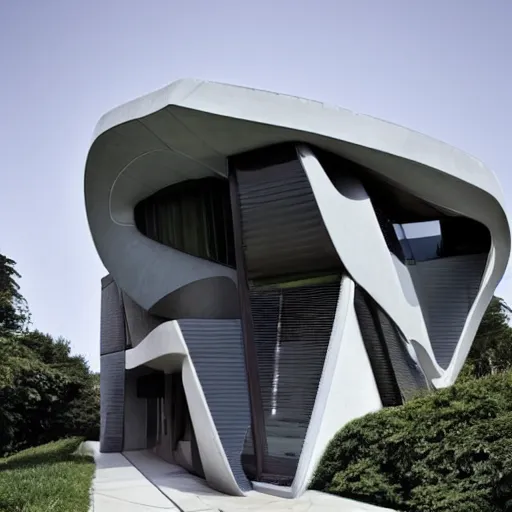 Image similar to house designed by zaha hadid