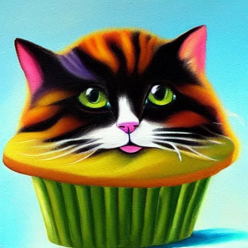 Image similar to a beautiful painting of a cat - muffin