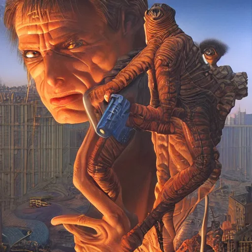 Image similar to high quality high detail painting by david mattingly and brom and ralph mcquarrie and richard corben, hd, realistic matte painting, photorealistic lighting, modern supernatural urban horror