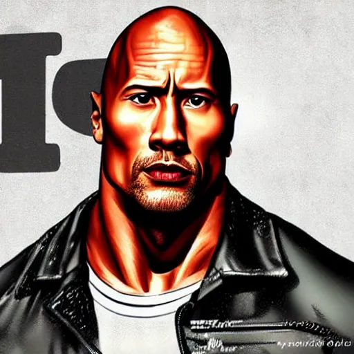 Prompt: dwayne johnson as gta art