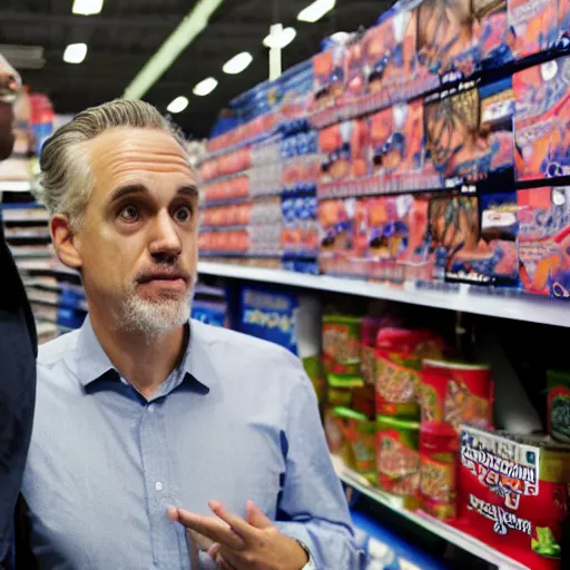 Image similar to jordan peterson crying in walmart