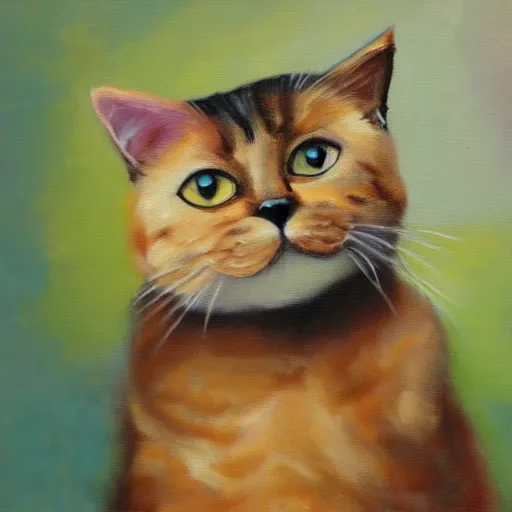 Image similar to cat oil painting