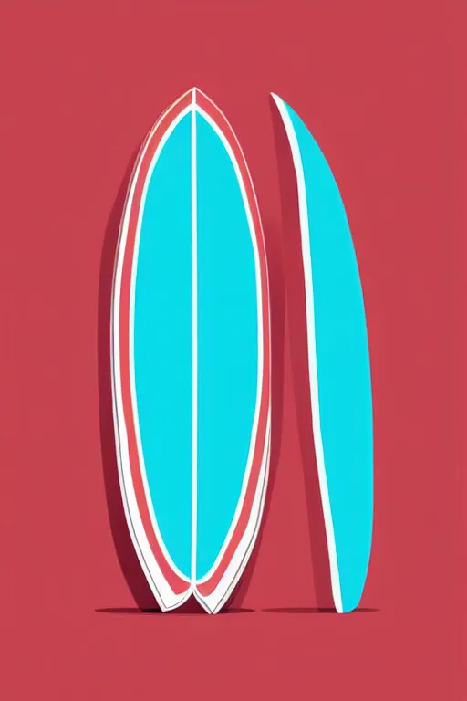 Image similar to minimalist boho style art of a colorful surfboard, illustration, vector art