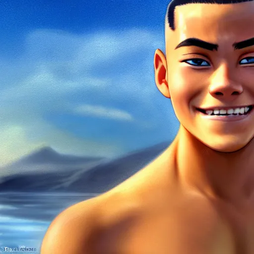 Prompt: beautiful serene intricate photograph of sokka from the water tribe as an inuit young man with light blue eyes, smiling softly, relaxing on the beach, golden hour, soft focus, 8 k, art by irakli nadar, hyperrealism, hyperdetailed, ultra realistic