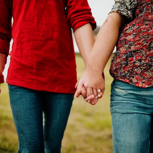 Prompt: cute couple holding hands. 4K. award winning photography