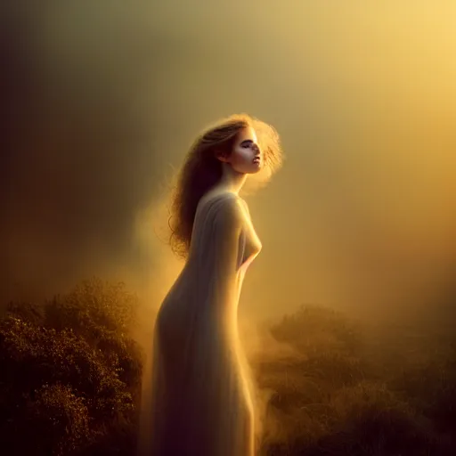 Image similar to photographic portrait of a stunningly beautiful female ghost in soft dreamy light at sunset, smoke fog dust, god rays contemporary fashion shoot, by edward robert hughes, annie leibovitz and steve mccurry, david lazar, jimmy nelsson, breathtaking, 8 k resolution, extremely detailed, beautiful, establishing shot, artistic, hyperrealistic, beautiful face, octane render