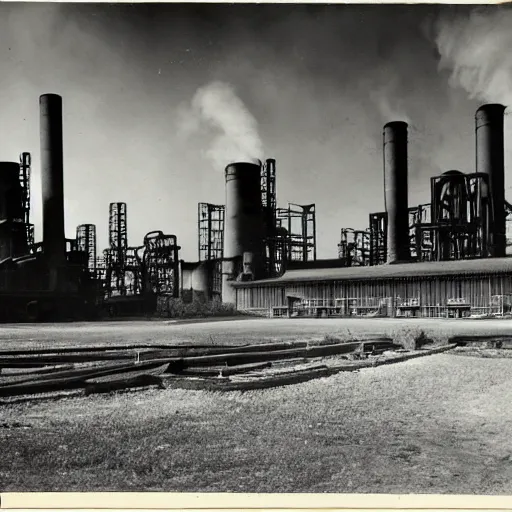 Prompt: sloss furnaces, 1 9 5 0 s,