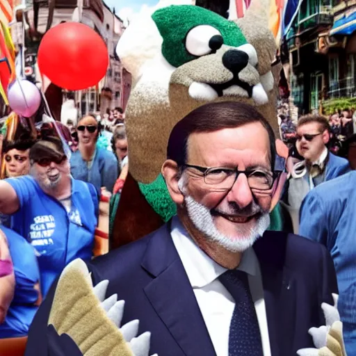 Prompt: mariano rajoy in a furry parade, 4 k - n 4