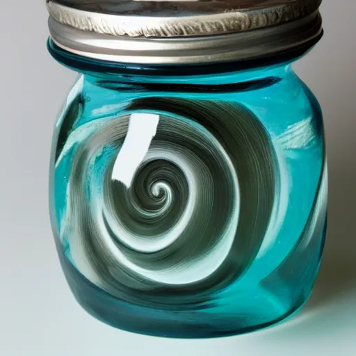 Prompt: air swirl in a jar