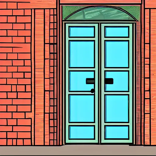 Image similar to the door to an apartment as seen from outside, detailed anime style