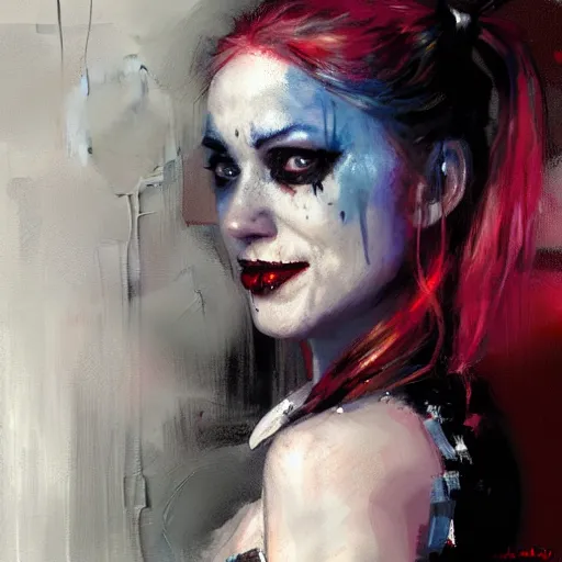 Image similar to harley quinn by jeremy mann