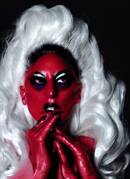 Image similar to lady gaga by nick knight, born this way, born this way album, red weapon 8 k s 3 5, cooke anamorphic / i lenses, highly detailed, cinematic lighting