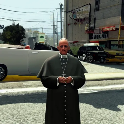 Image similar to the pope in gta 5