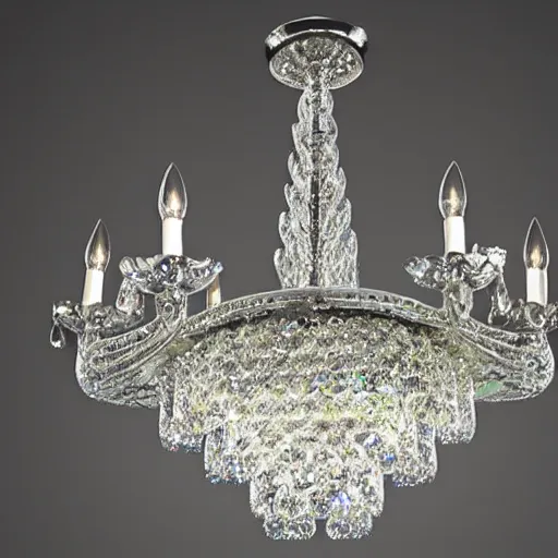 Image similar to crystal chandelier with a design of a swan by swarovski