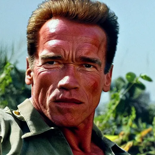 Prompt: arnold schwarzenegger in commando, punching a camel, looks photorealistic, hyper-detailed portrait