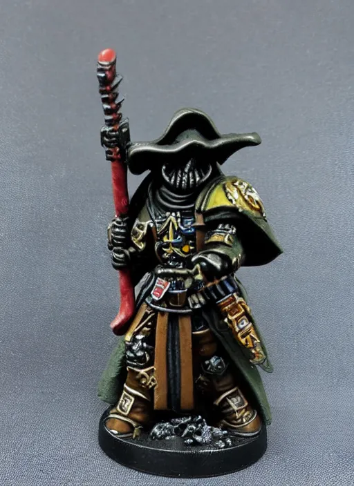 Image similar to 8 0 mm resin detailed miniature of a warhammer 4 0 k space marine plague doctor, product introduction photos, 4 k, full body,