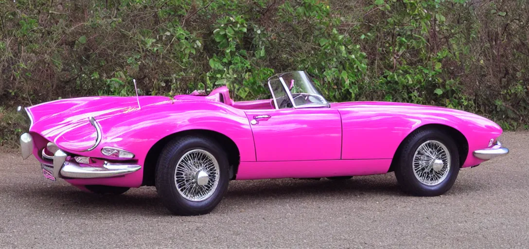 Image similar to pink jaguar 1 9 6 6