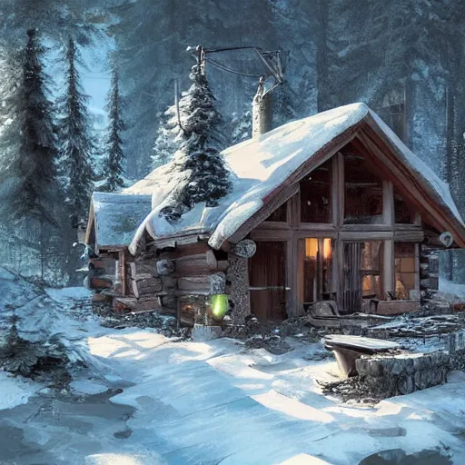 Image similar to a cabin in the woods by Klaus Wittmann