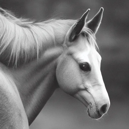 Prompt: photo of a cat-headed horse