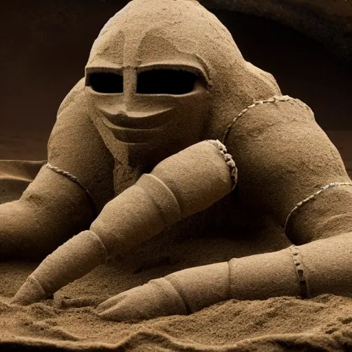 Image similar to sand golem rises out of a sandpit