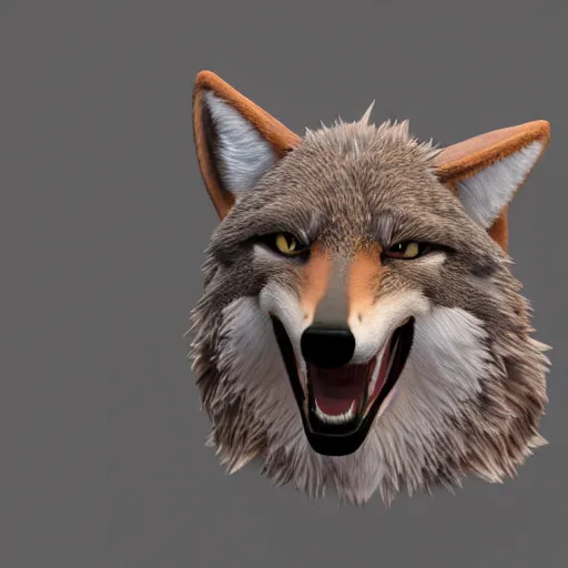 Image similar to a coyote, octane render rendered in unreal engine rendering v - ray rendered in octane highly detailed c 4 d blender rendered in maya iclone 7 reallusion character creator ( character ) unreal engine 5 rendered by octane engine cgsociety