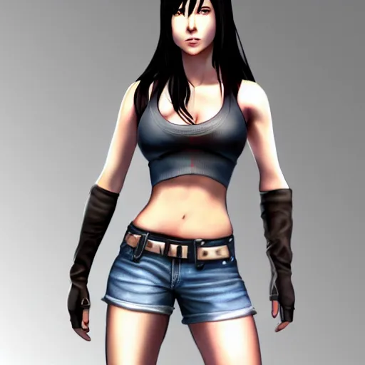 Image similar to full body shot of tifa lockhart, concept art on artstation