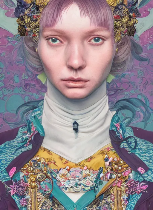 Image similar to fashion portrait :: by Martine Johanna and Simon Stålenhag and Chie Yoshii and Kenneth Willardt and wlop and Casey Weldon :: ornate, dynamic, particulate, rich colors, intricate, harper's bazaar, elegant, centered, artstation, smooth, sharp focus, octane render, 3d