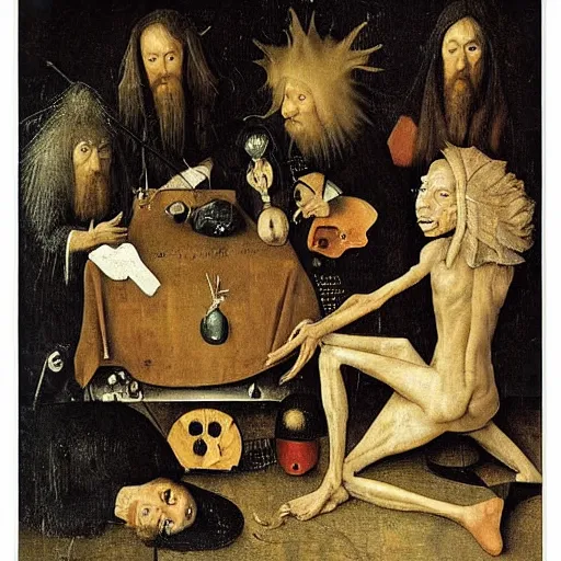 Image similar to rolling stones by hieronymus bosch