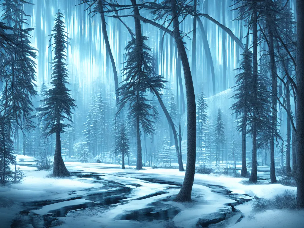 Prompt: forests and glades industrial raves buildings and ice, devices and mice, ornate, beautiful, award-winning art, artstation